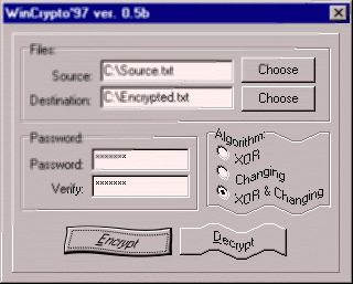 Screen Shot from 'WinCrypto'97'